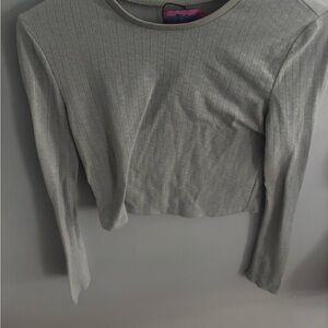 Edikted Light Gray Long Sleeve Top
